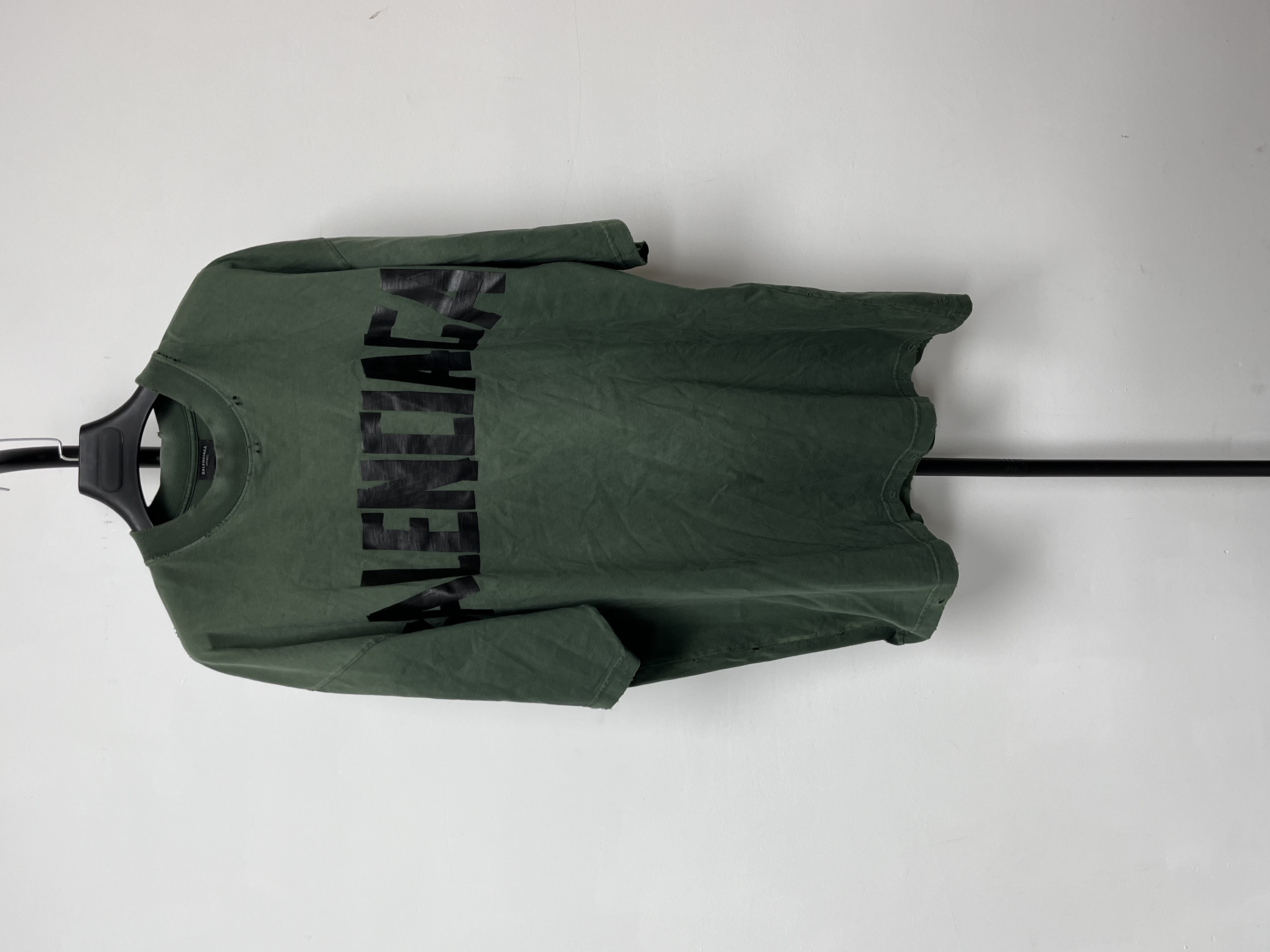 未使用 Balenciaga/巴黎世家 字母Logo印花平纹针织圆领短袖02824