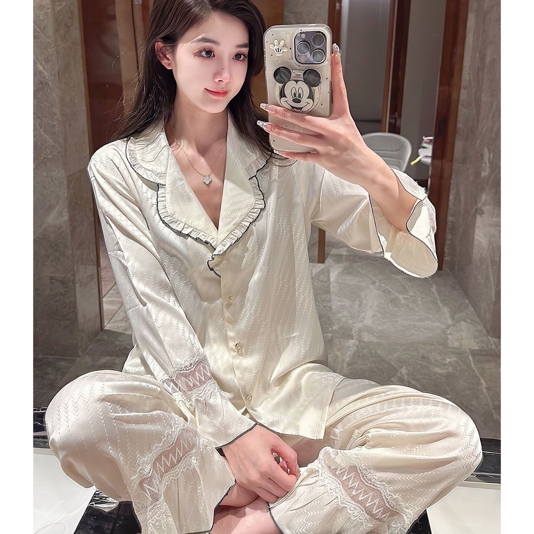 轻奢睡衣高级长袖睡衣女款爆款睡衣女秋冬款