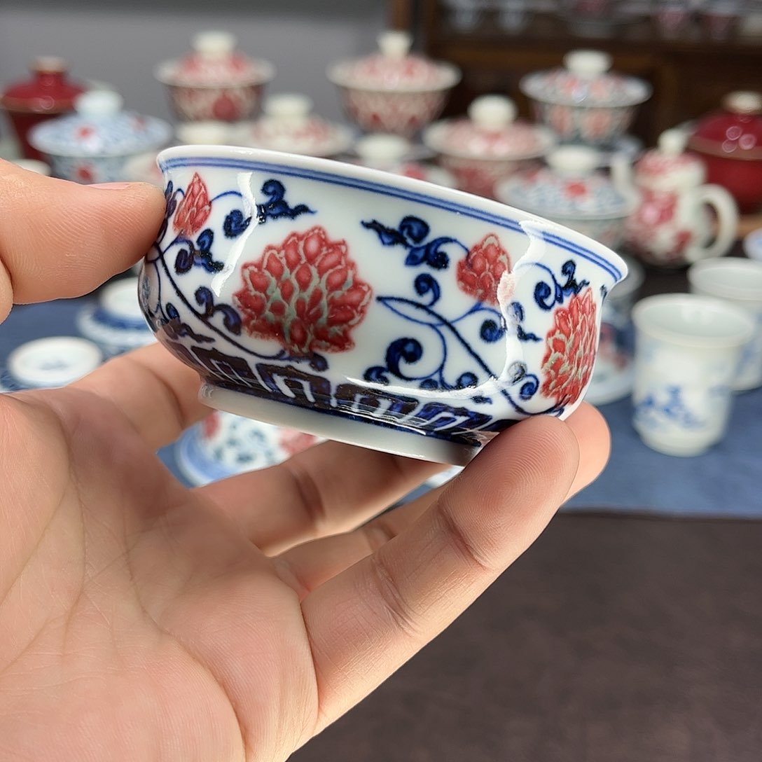 景德镇陶瓷青花釉里红100