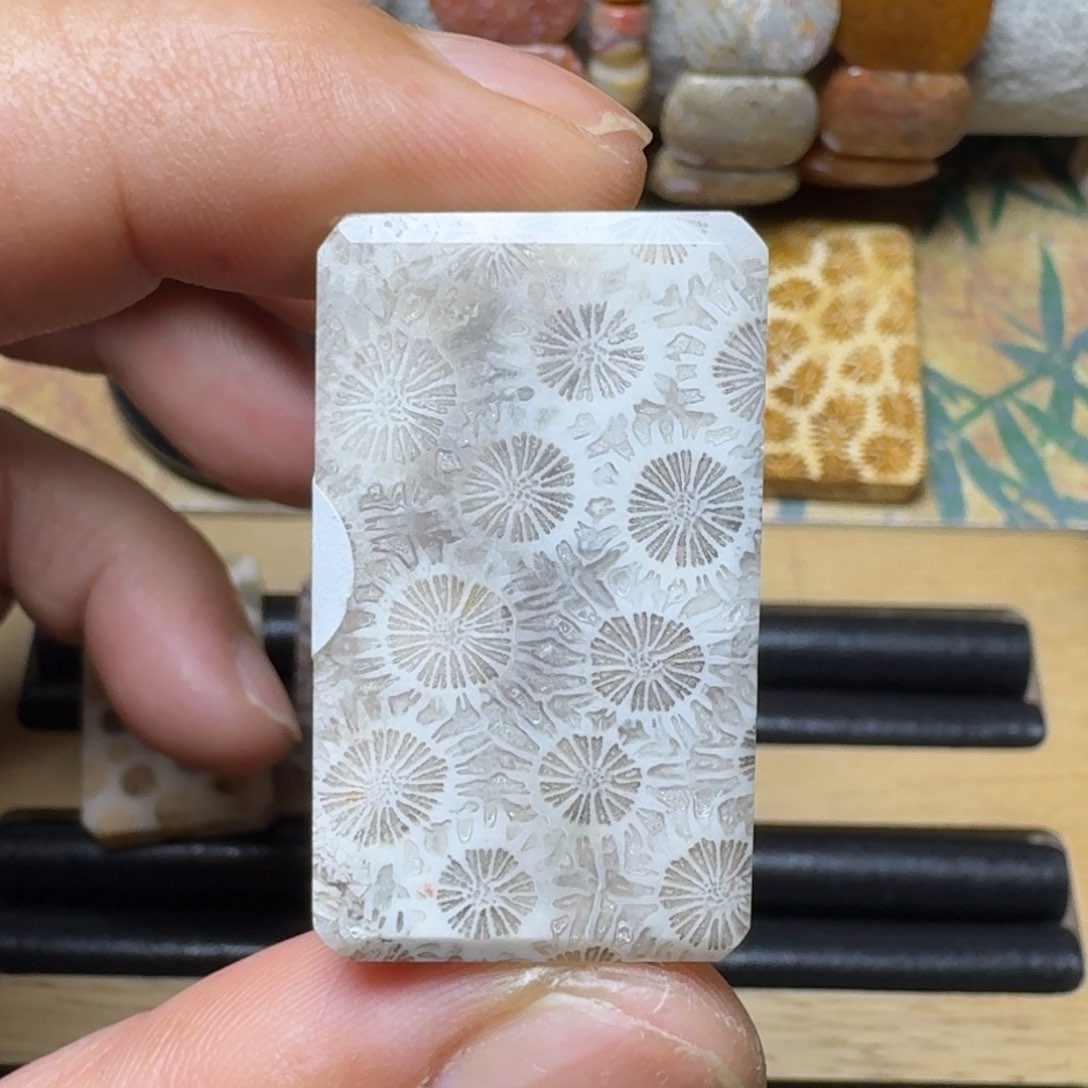硅化玉手工牌 灯美人 闪闪发光未镶嵌