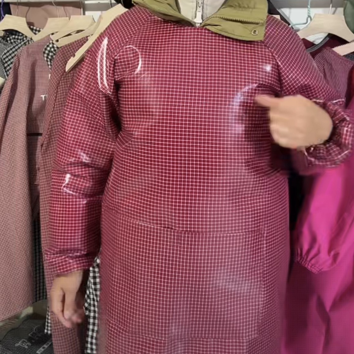 女士厚皮罩衣做饭长袖