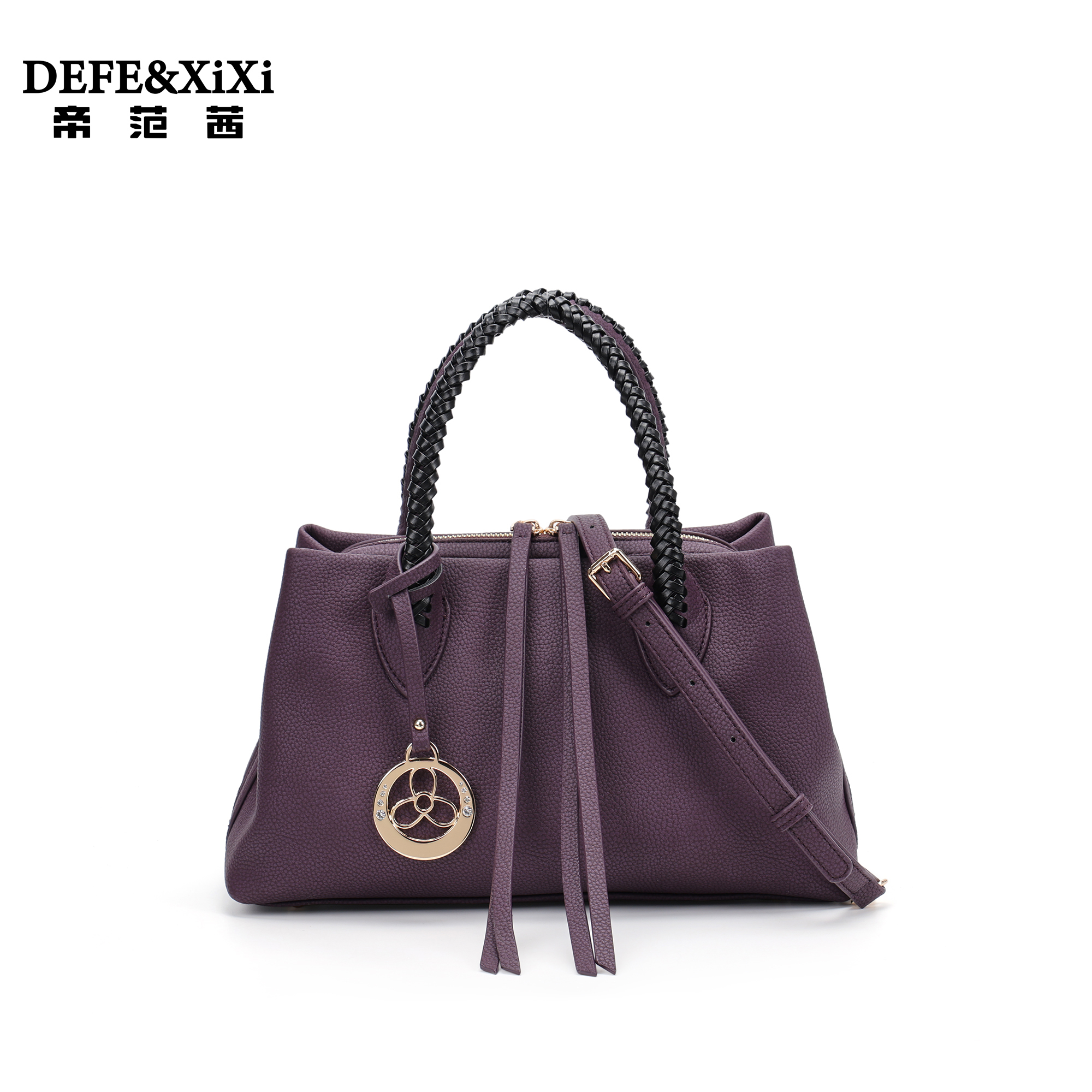 帝范西高级轻奢大气通勤气质单肩斜挎包D035紫色