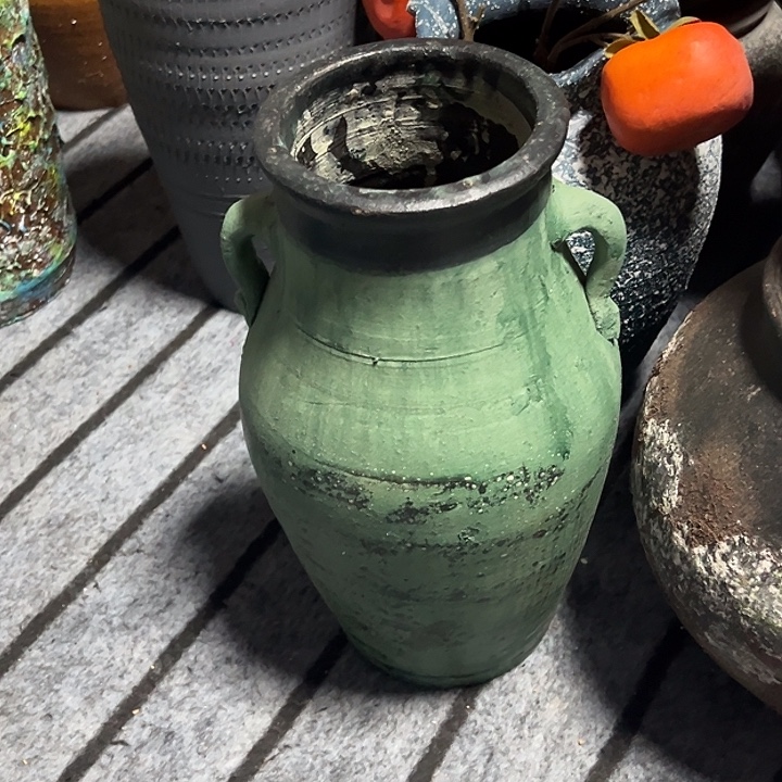 做旧绿色双耳高28口12默认打孔