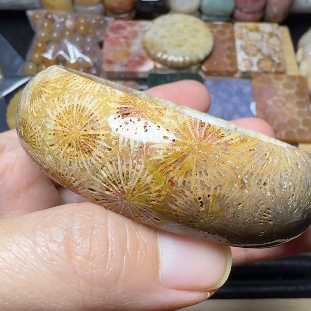 硅化玉55.5刺绣骨骼彩花未镶嵌