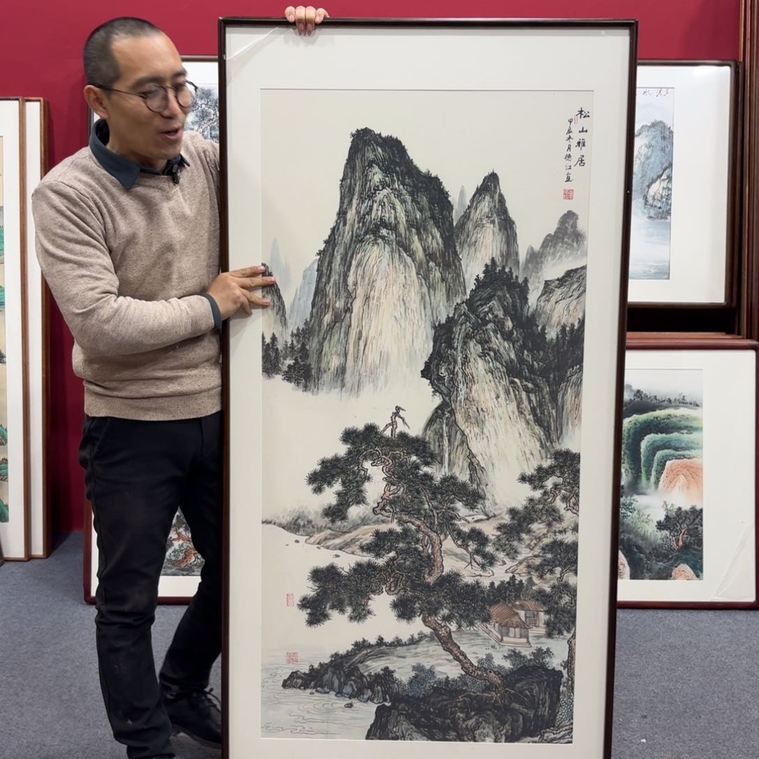 国画带框绘画160/80尺寸