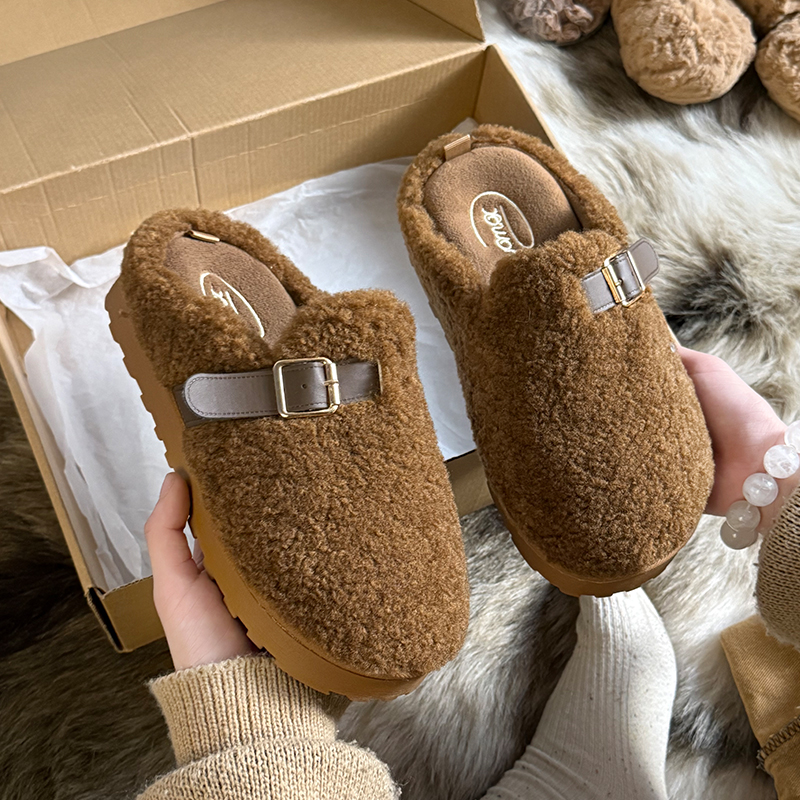 【足弓可拆卸艾草】2025新款勃肯棉拖鞋女外穿厚底踩不踏外穿外穿女