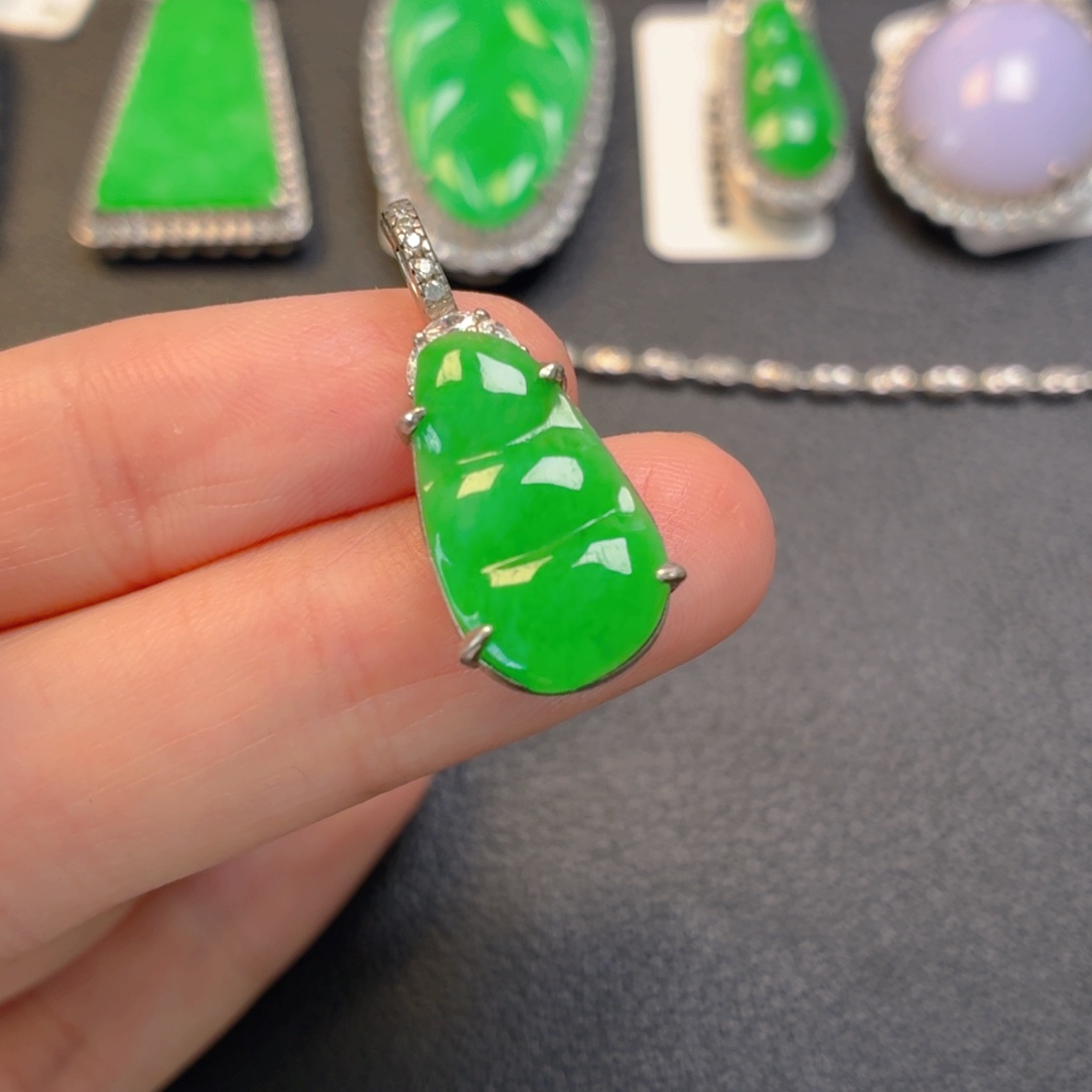 翡翠银S925镶嵌吊坠(不含链)