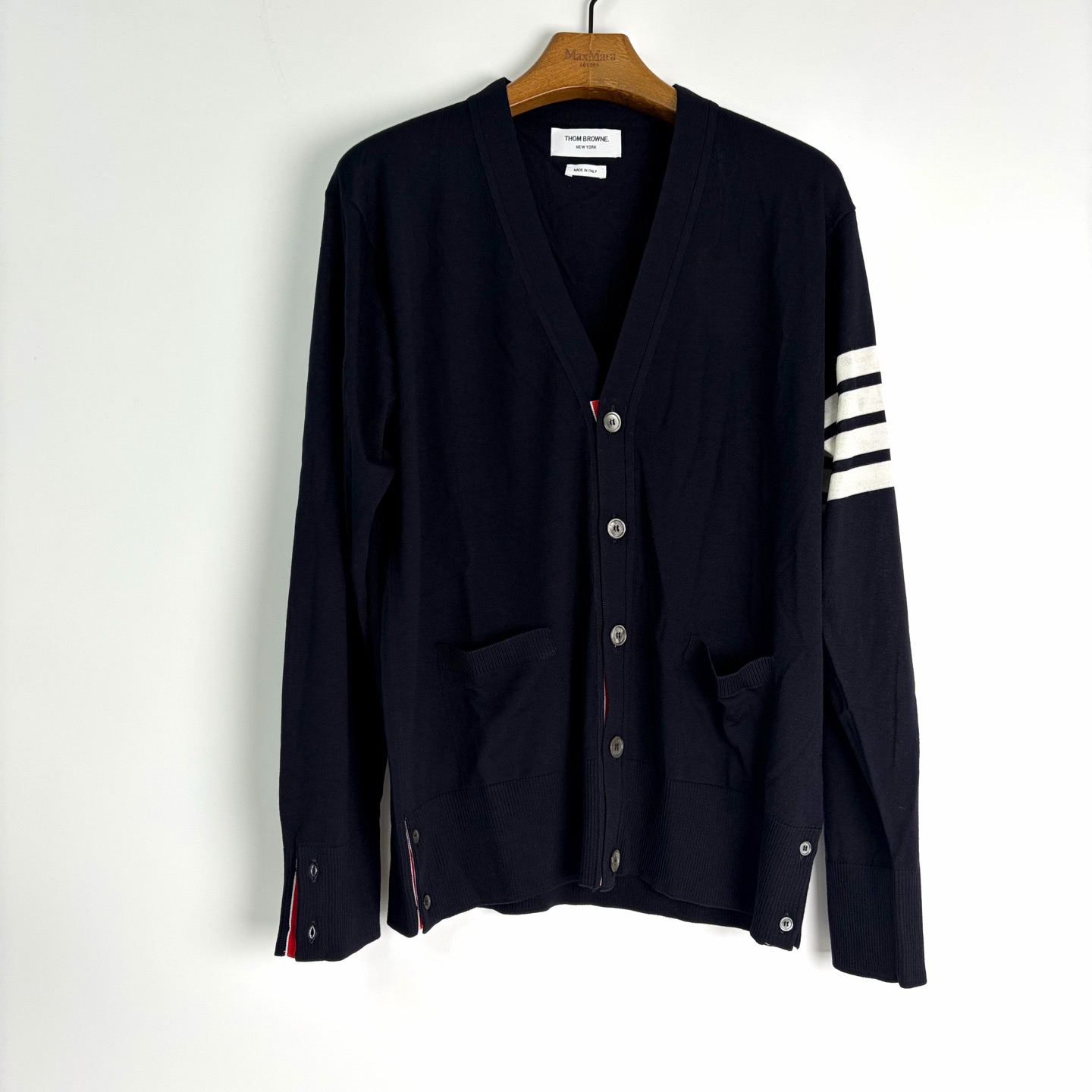 未使用 THOMBROWNE 4码 四条纹羊毛开衫 全新带吊 bz0775 