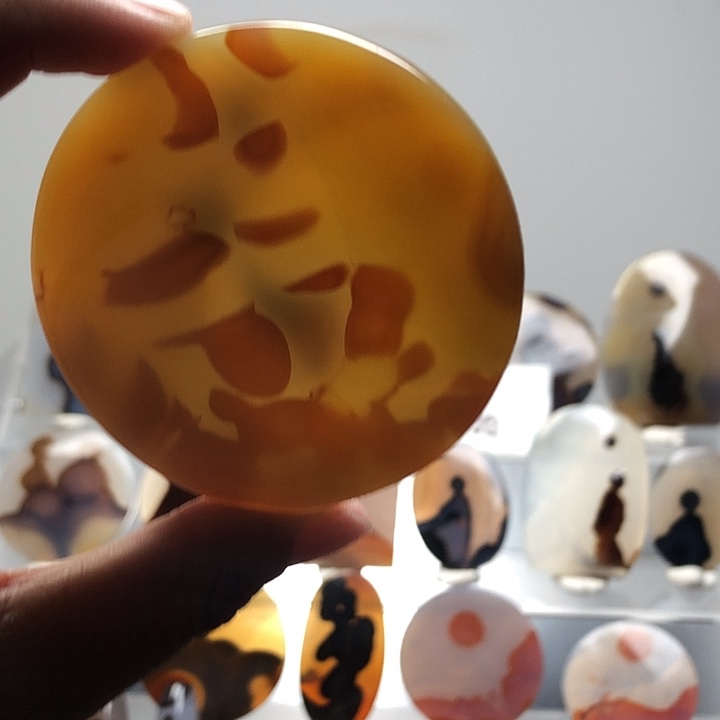 玛瑙/玉髓银S925镀金镶嵌珠宝半成品1