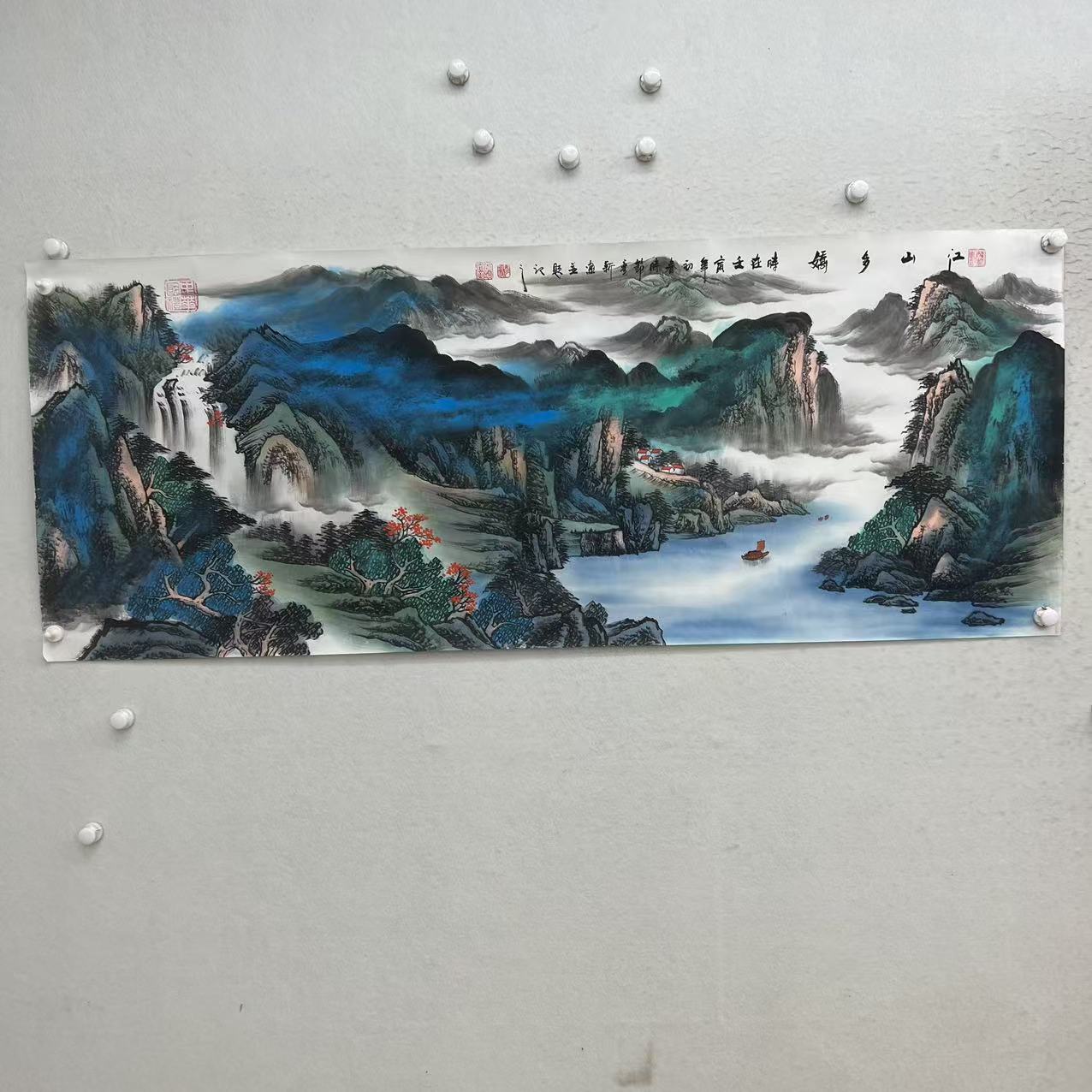 林彦新-江山多娇-开口-PC约70*180厘米-手绘国画-宣纸