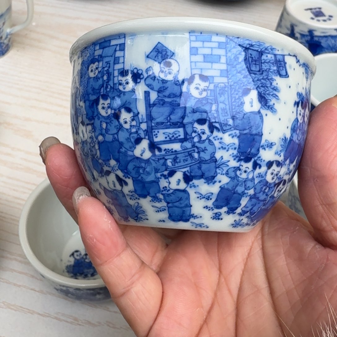 景德镇陶瓷手绘百子单杯