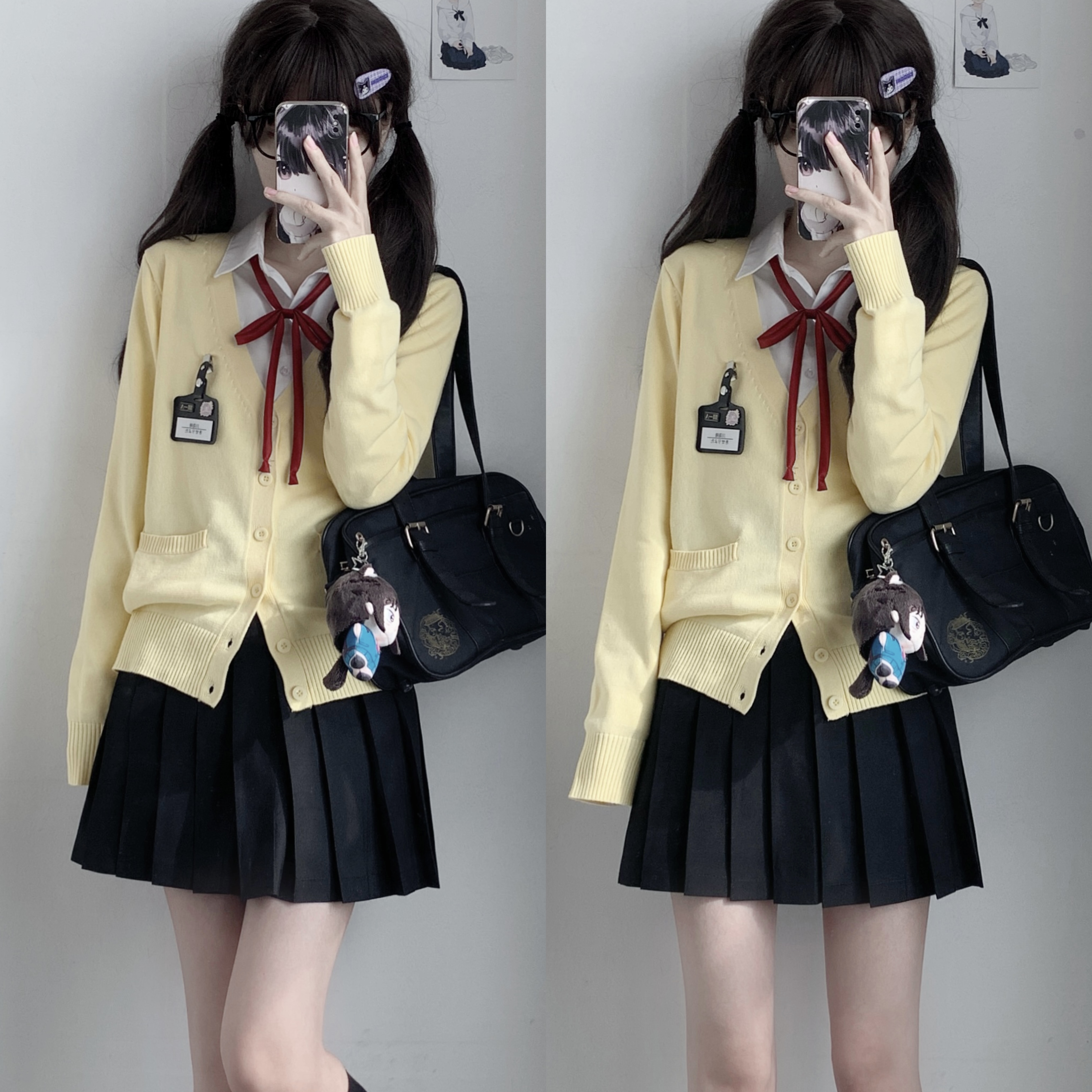 川岛琦原创制服套装学院风日系开衫裙子毛衣新款2025穿搭