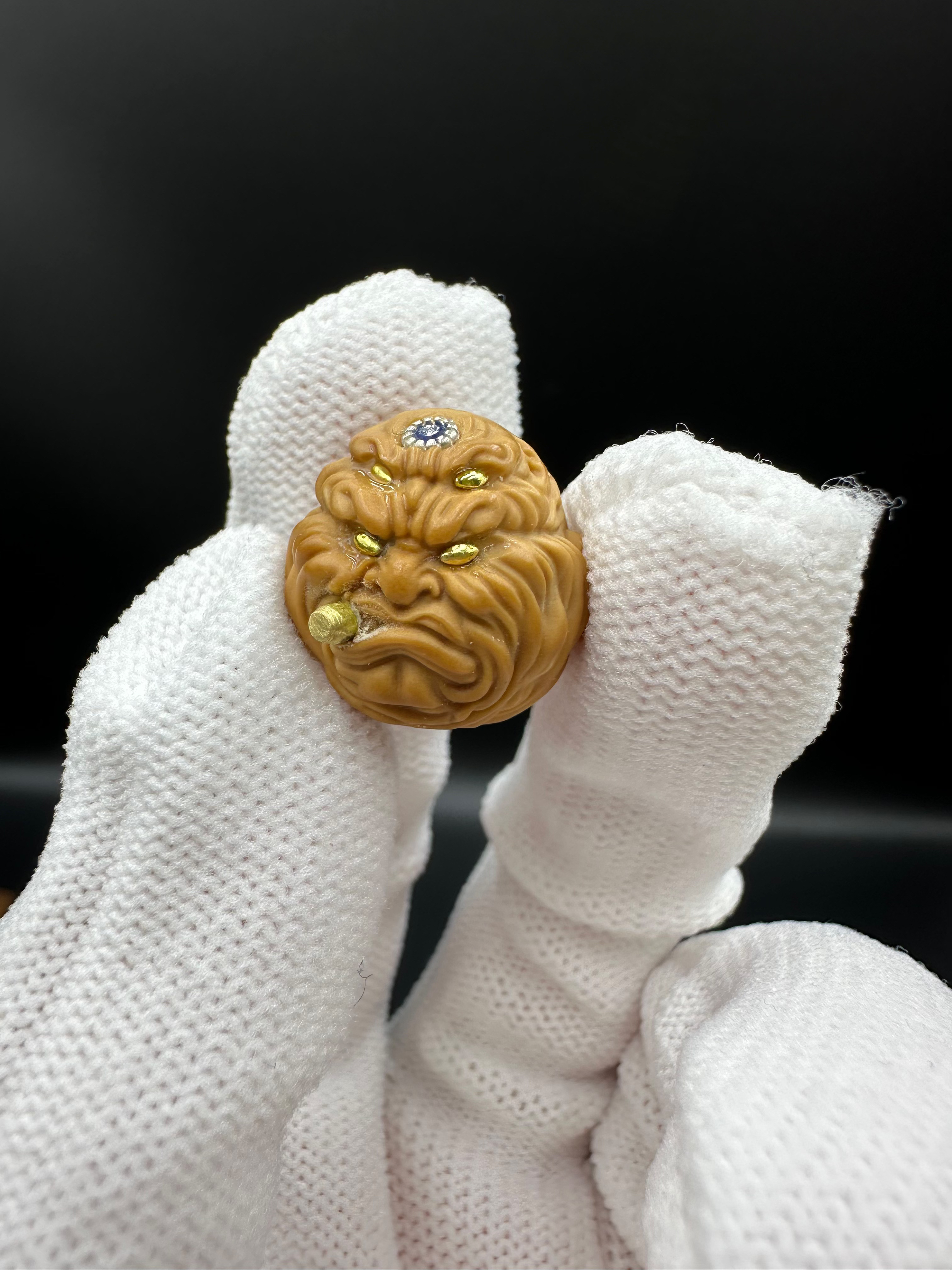 猴头雕刻镶嵌烟鬼恶僧