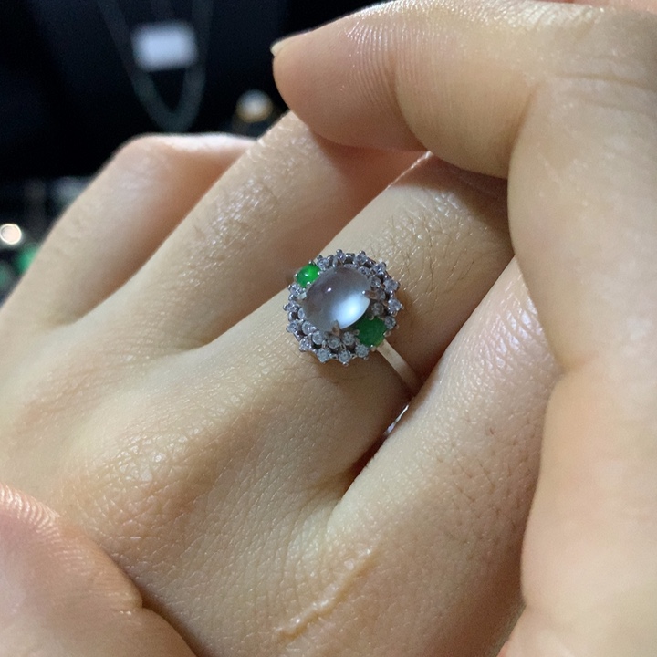 翡翠银S925镶嵌戒指