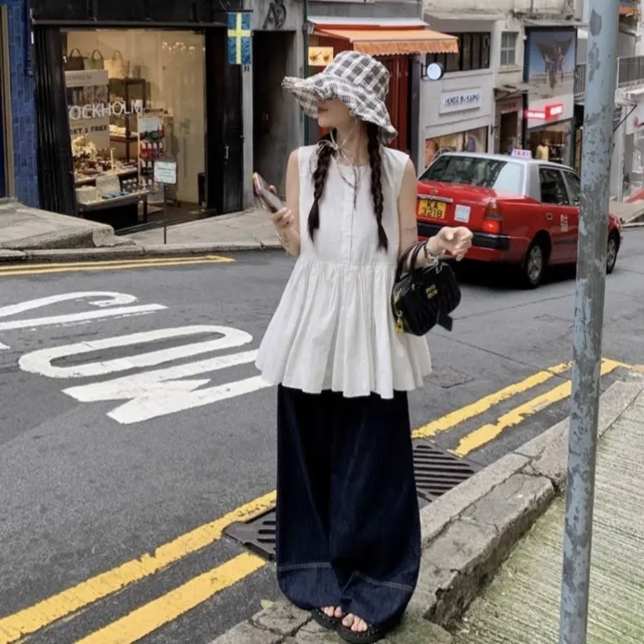 大码法式韩系甜美无袖背心女夏季新款宽松遮肉显瘦设计感百搭上衣