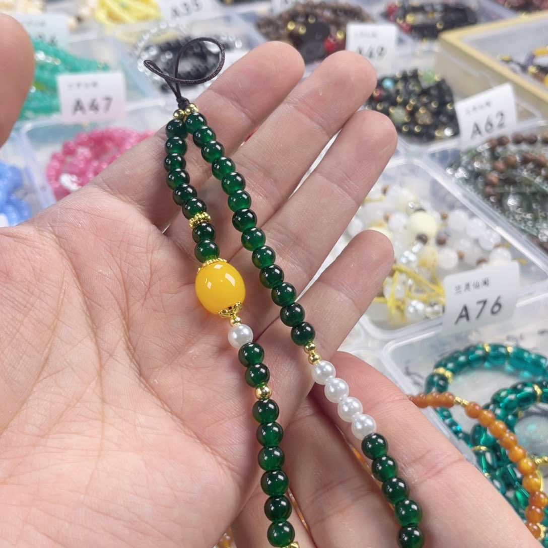 檀香紫檀（小叶紫檀）手串银S925镀金镶嵌