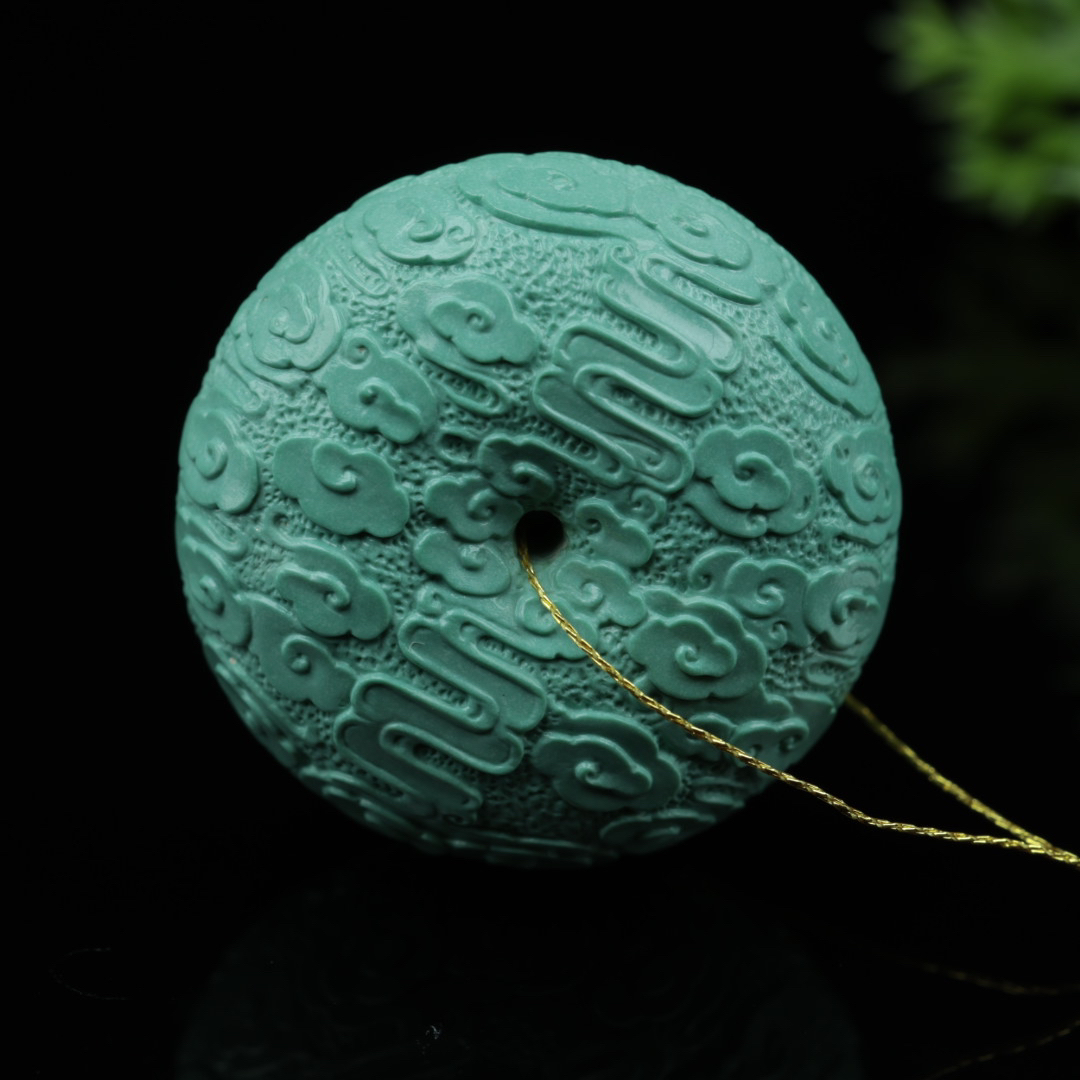 原矿纯天然绿松石精品平安扣吊坠