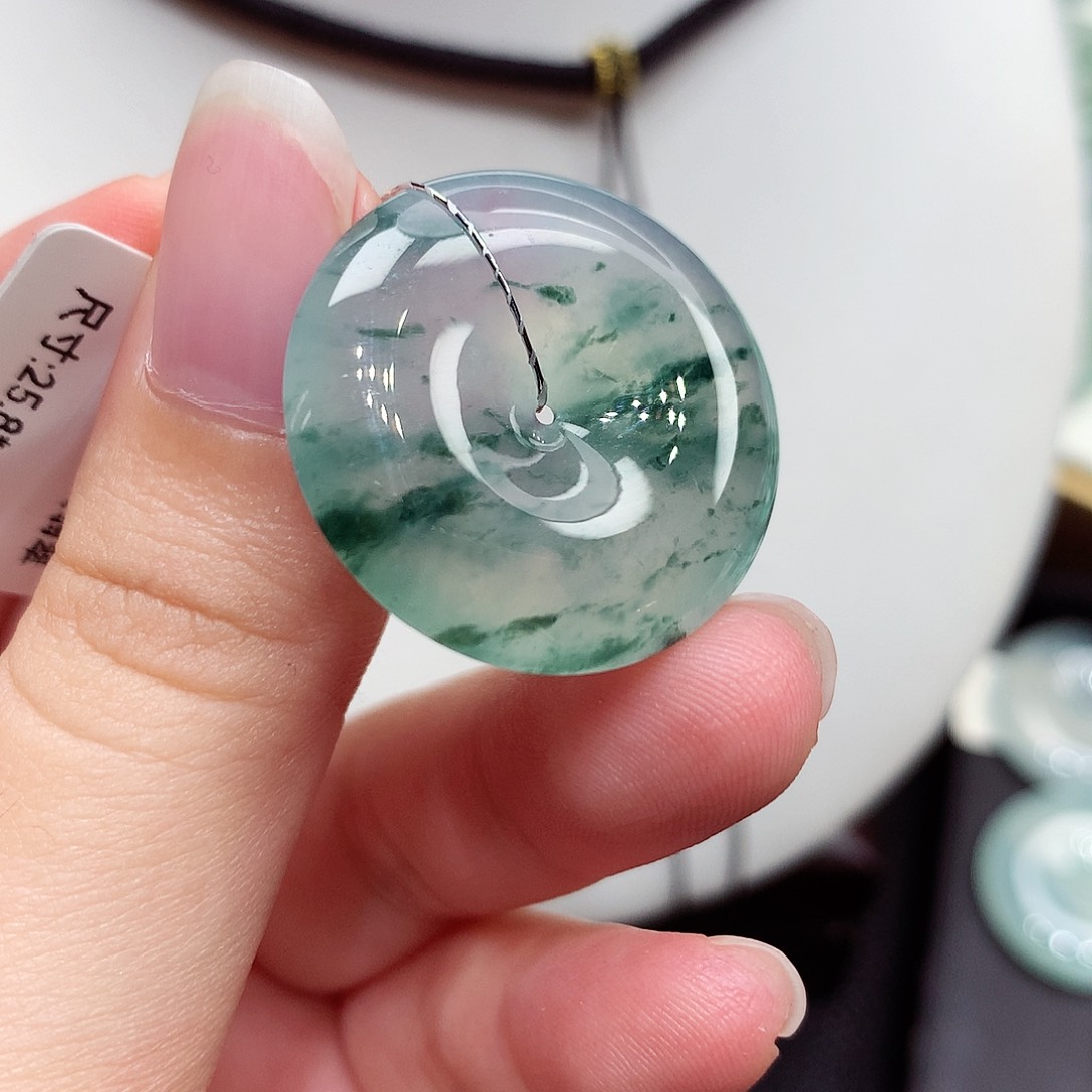 颈饰未镶嵌翡翠编号110，25.8/6.1