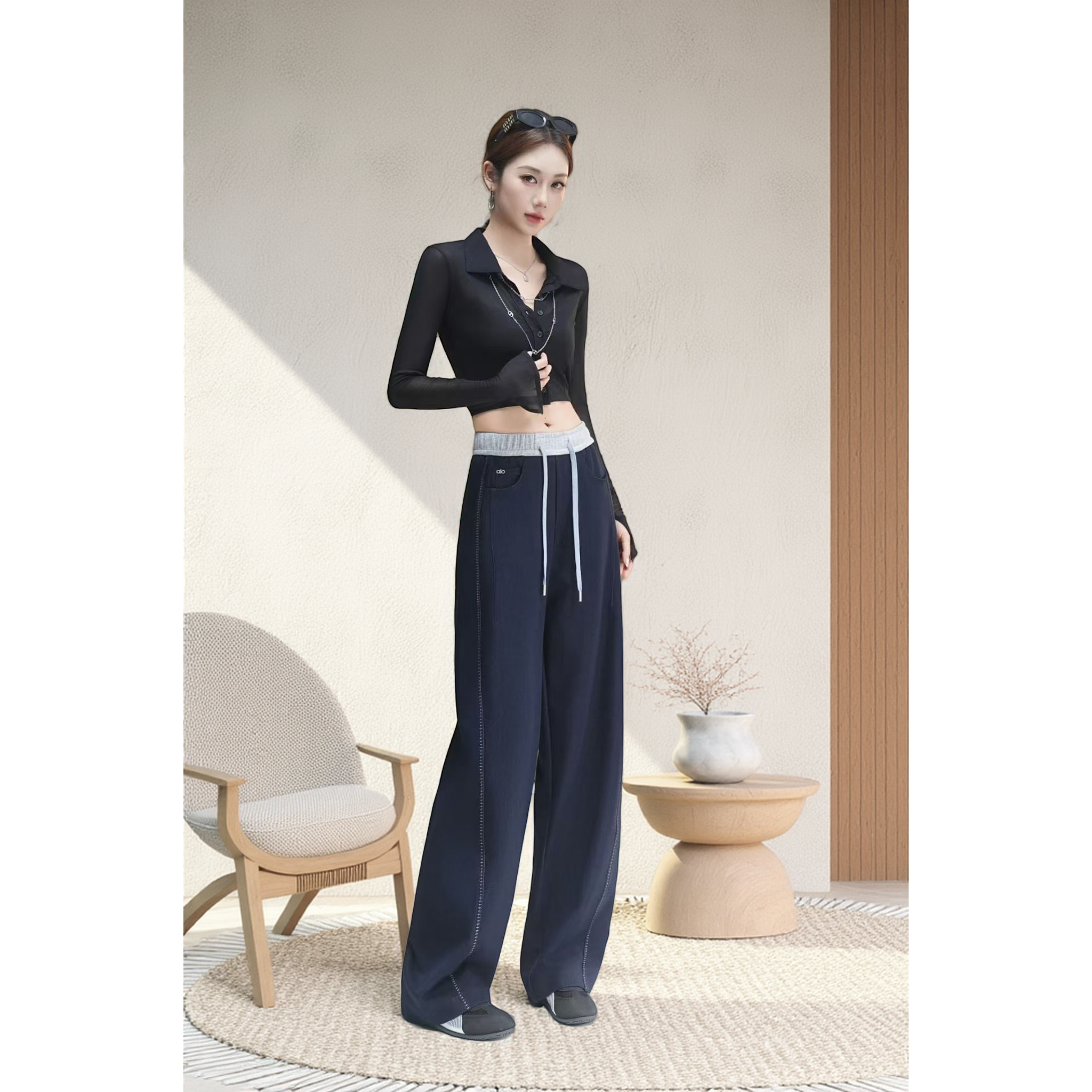 033 新款气质显瘦舒适弯刀裤