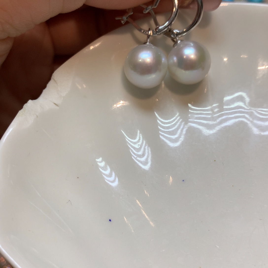 淡水珍珠耳饰银S925镶嵌