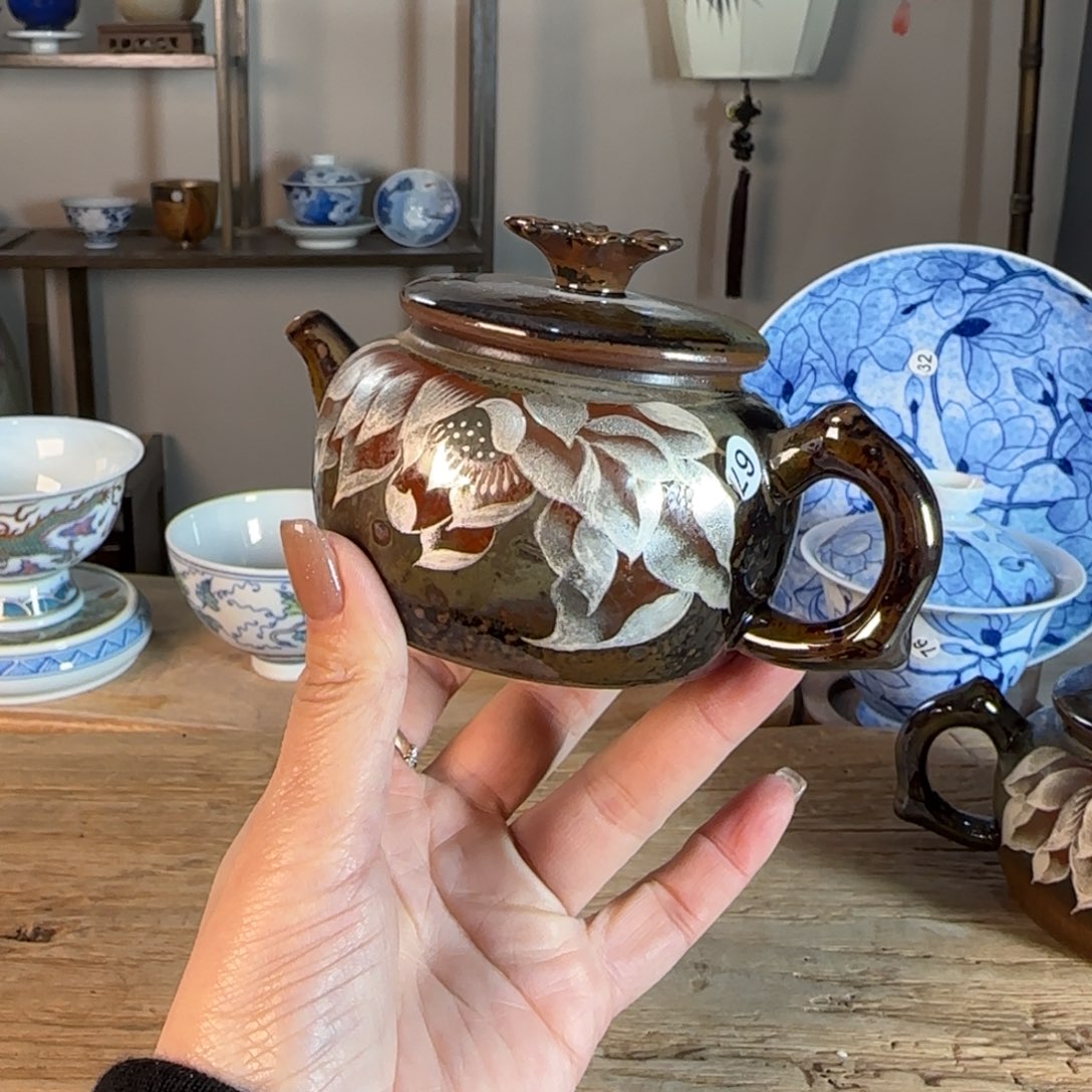 杯景德镇陶瓷柴烧多人