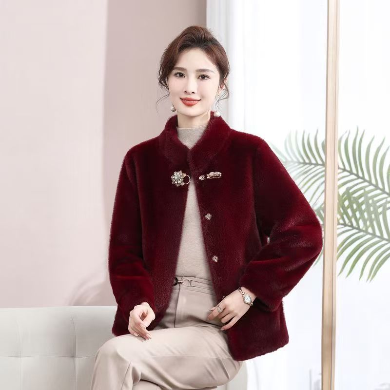 [笑笑专属]爆款推荐女士貂绒外套气质轻奢百搭加厚保暖显瘦2002