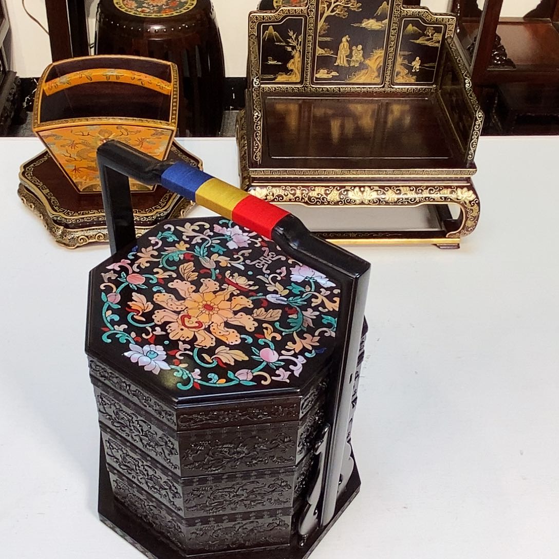 黑酸枝木类成套家具紫光檀提篮