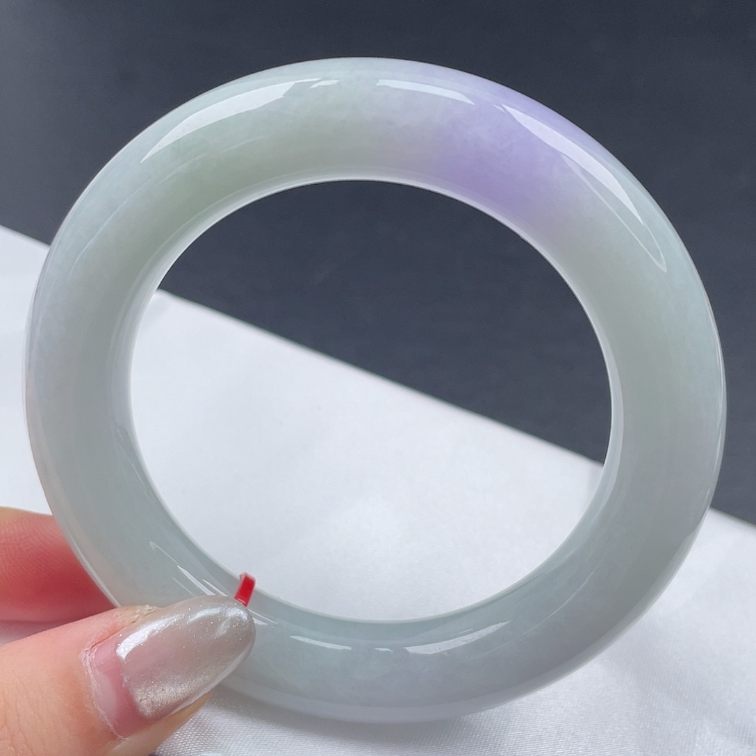 翡翠未镶嵌手镯56圆条