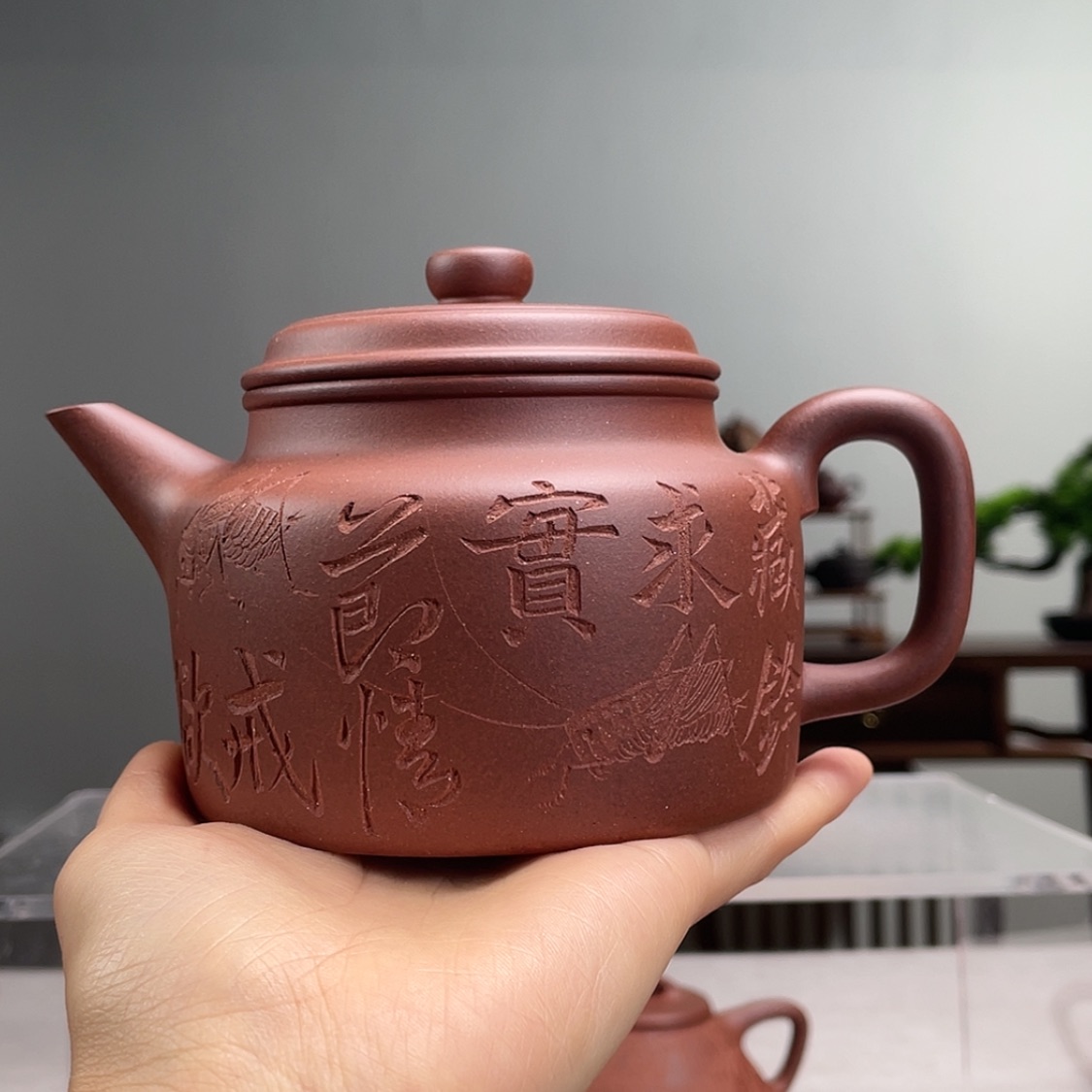 【闪购商品】茶壶紫砂虫*红皮龙德钟容量450cc