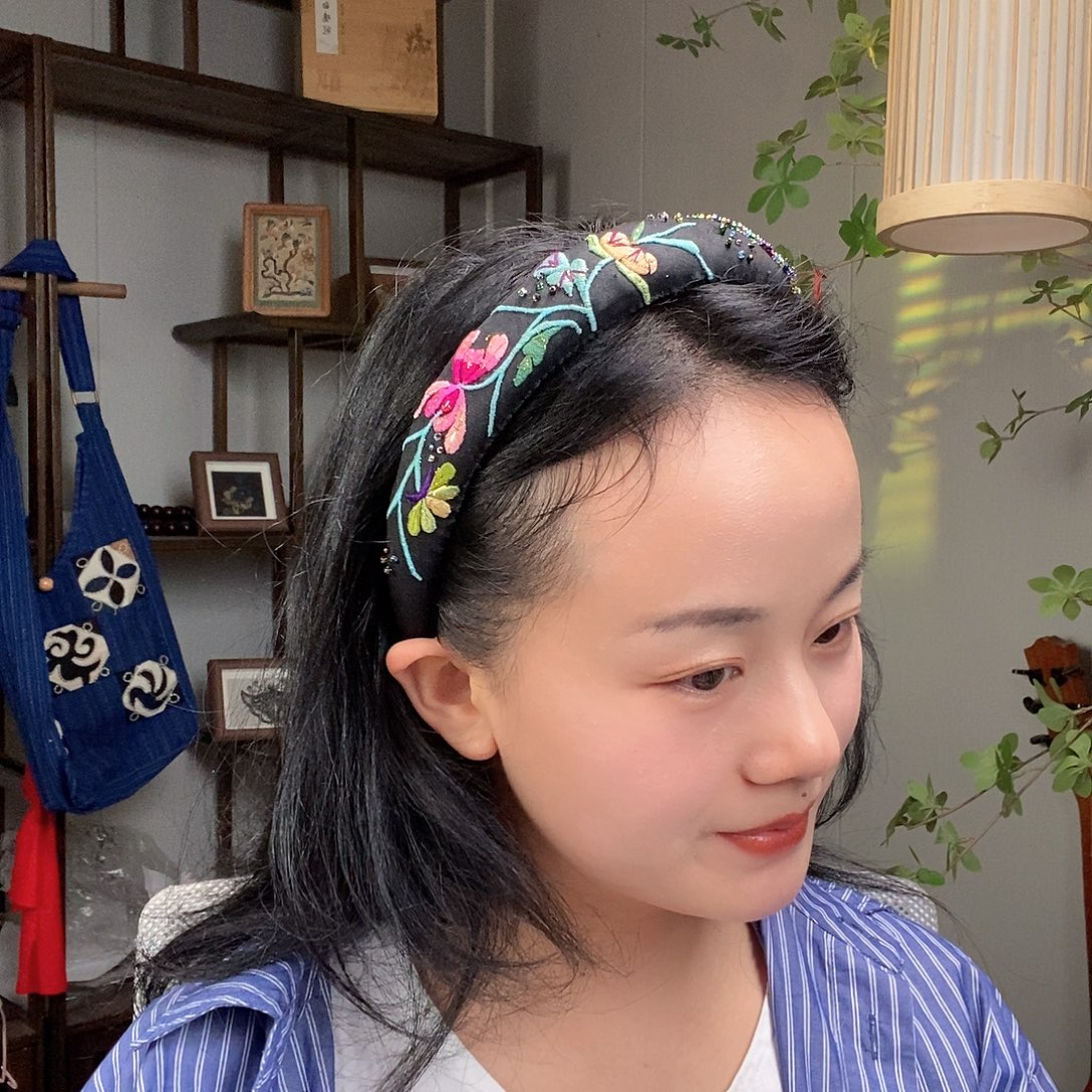 织绣老绣手工刺绣发箍