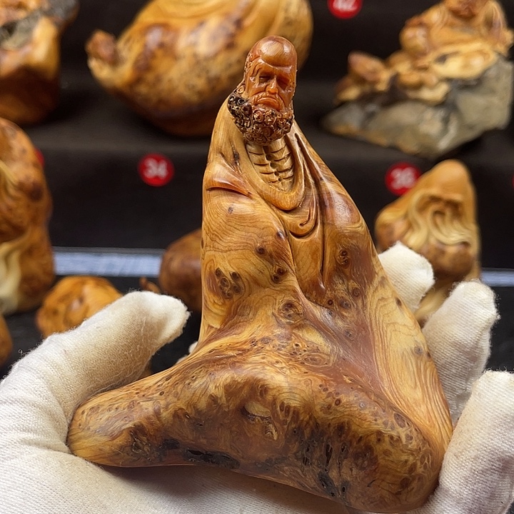 柏木（崖柏）达摩手把件