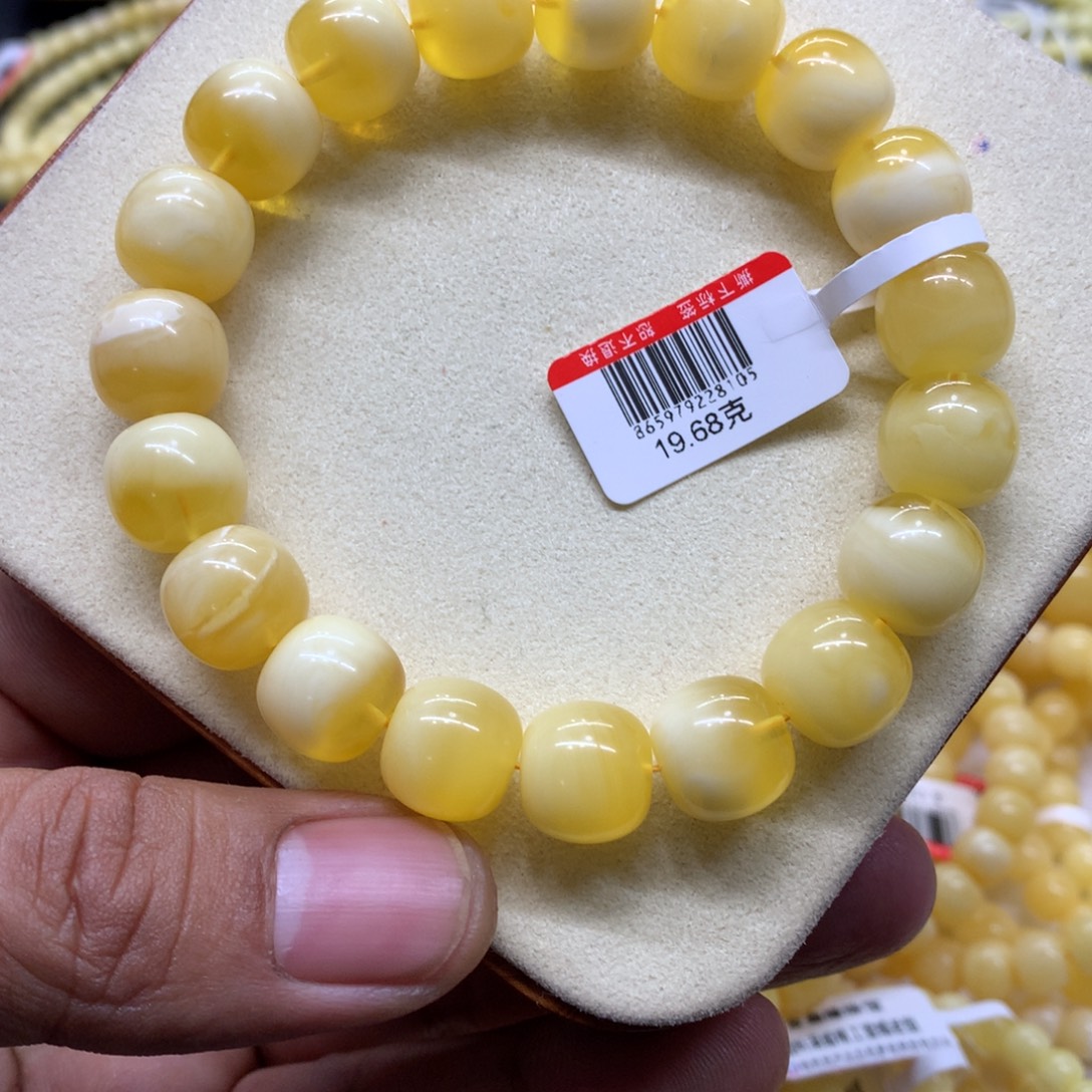 梦***院蜜蜡未镶嵌手链蜜蜡