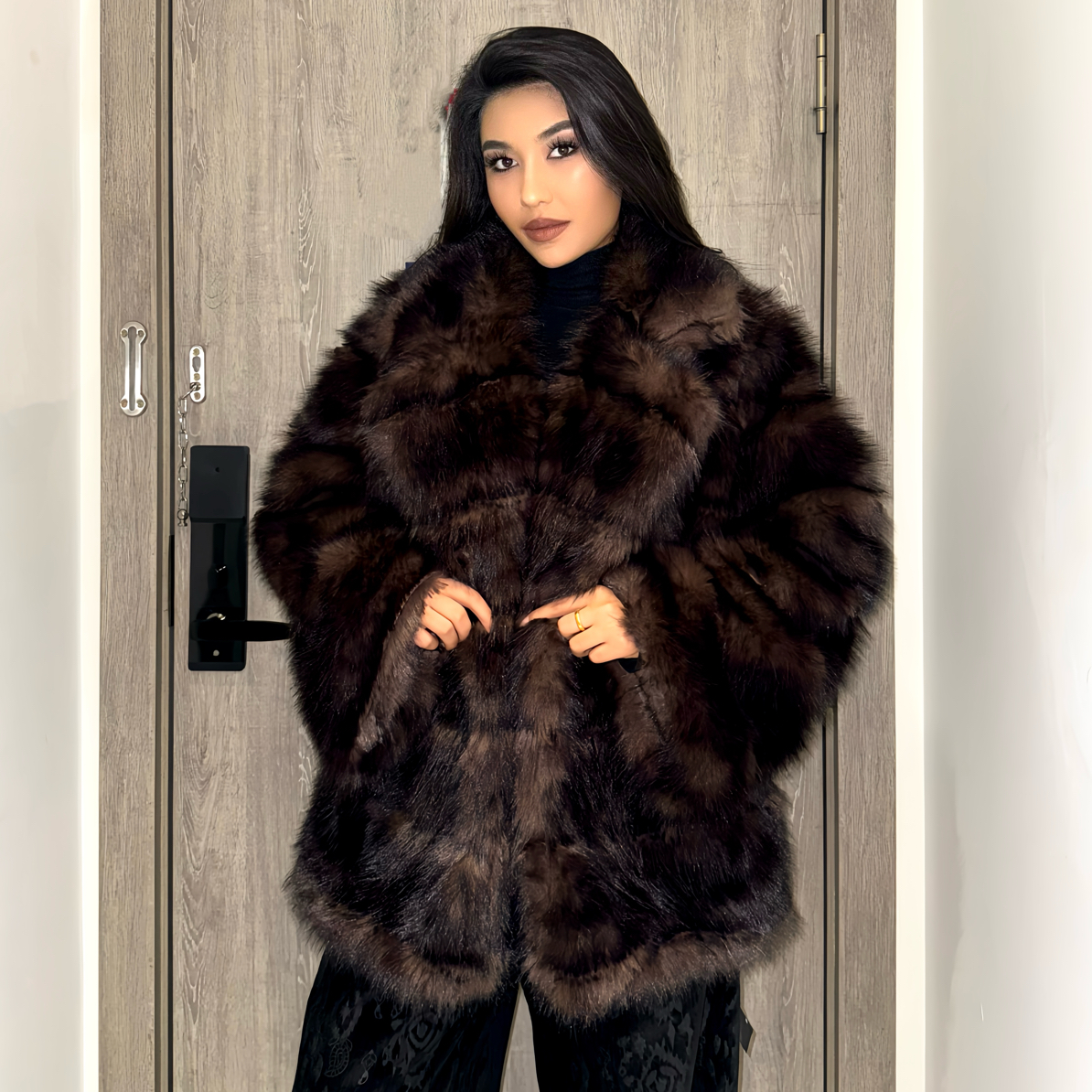 皮草外套女海宁草冬季新款貂皮长款女外套