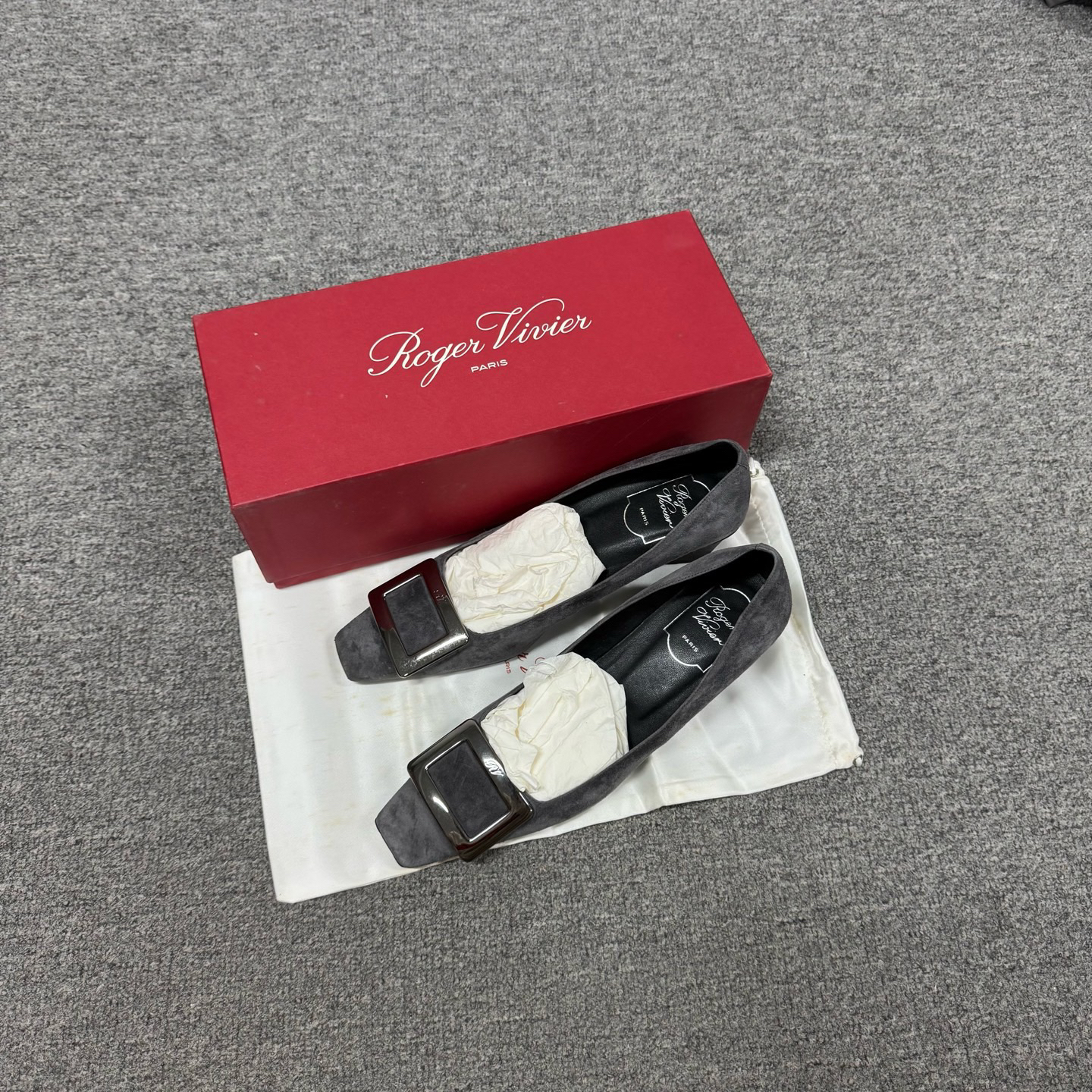 99新 AMIPARIS rv 麂皮灰 高跟鞋 38 码