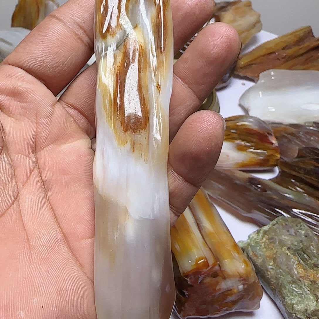 硅化玉未镶嵌手把