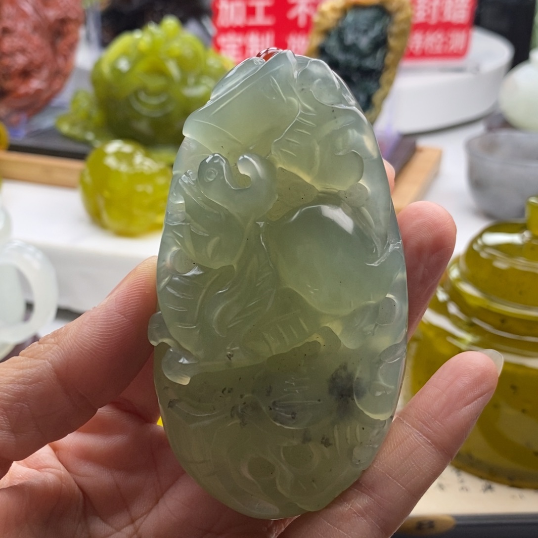 岫玉未镶嵌四大名玉手把件