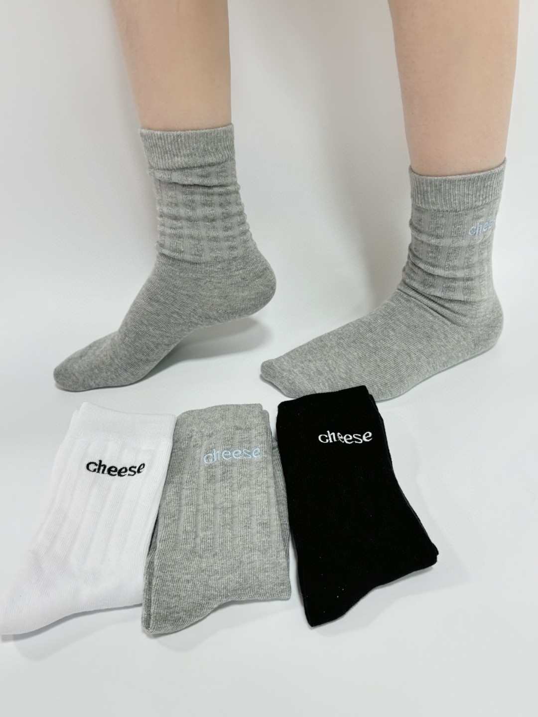 潮流堆堆袜女生运动中筒袜休闲潮袜吸汗百搭纯色QS007