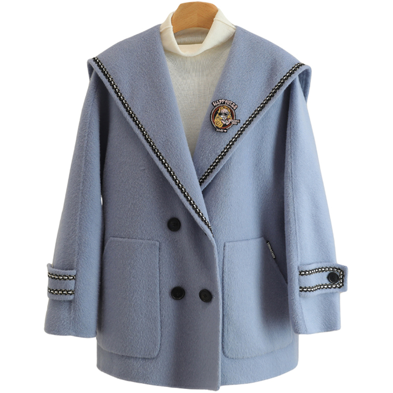 F8308-【微】气质大翻领双面呢#ZIR58B004