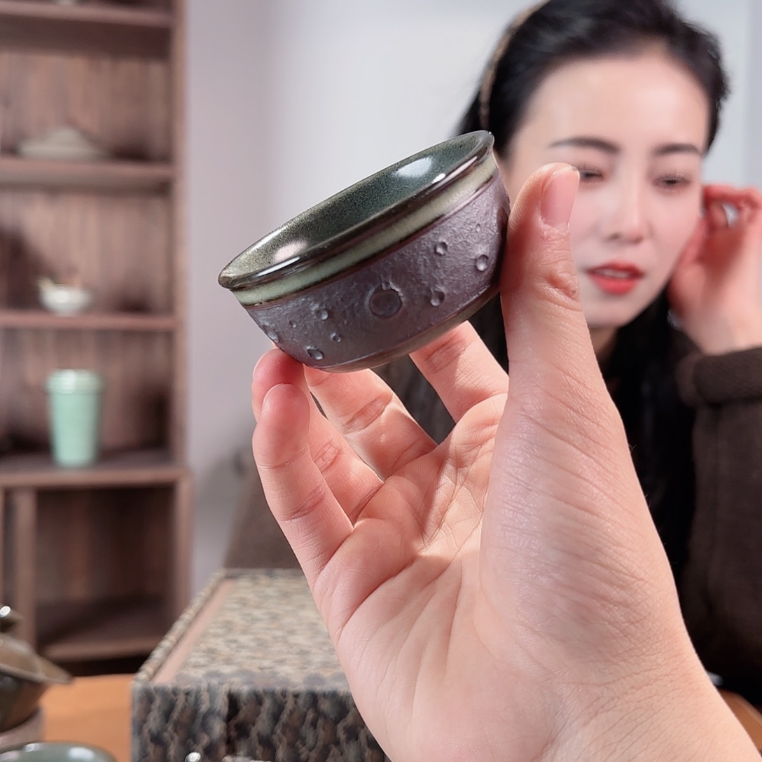 瓷摆件月球杯铁胎