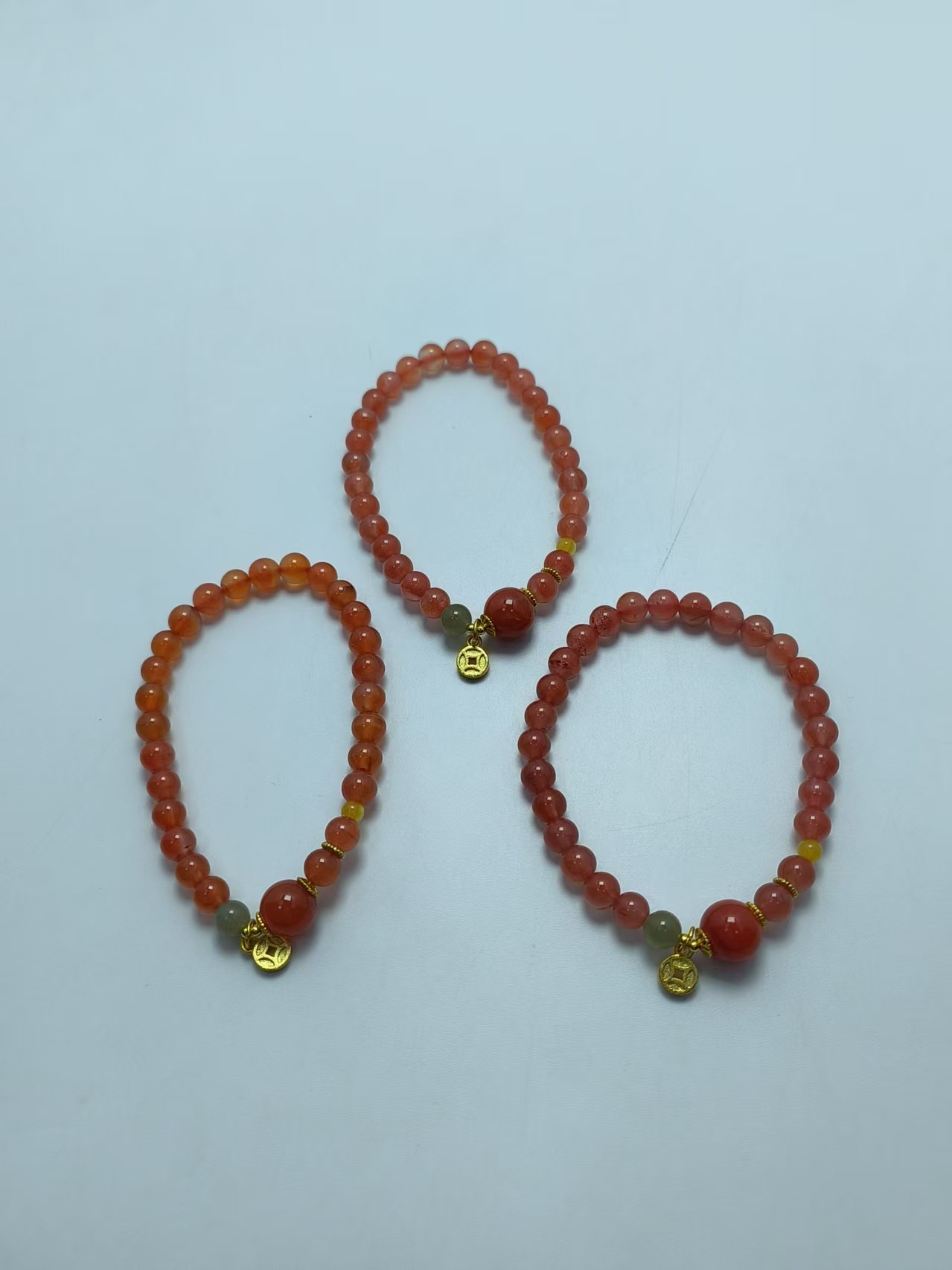 B6653 南红单珠+和田手串 多样性发其一 气质 | 时尚 百搭 珠宝  