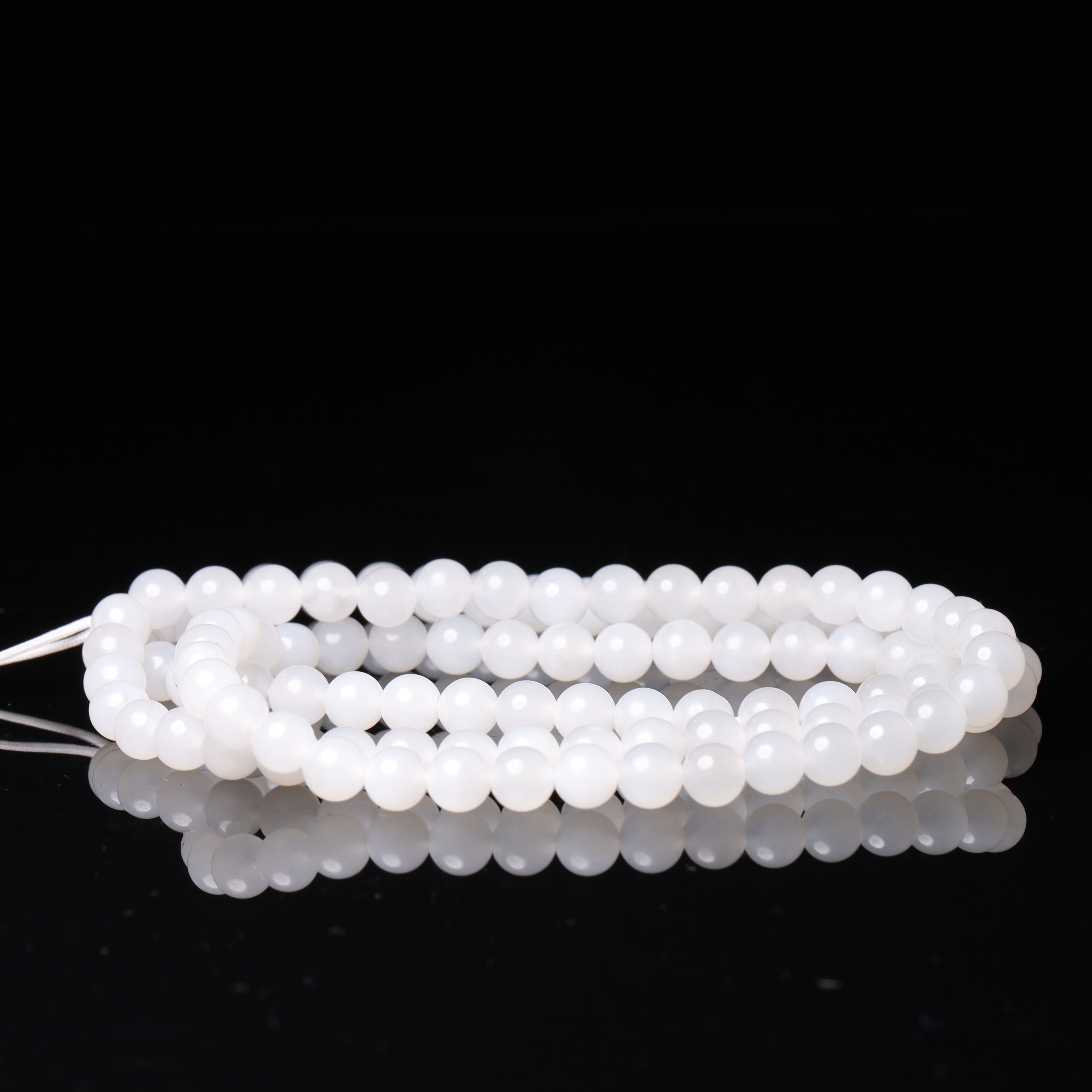 清代和田玉素珠项链-NX