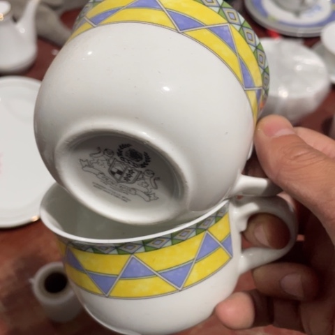 碟景德镇红叶陶瓷出口咖啡杯2个