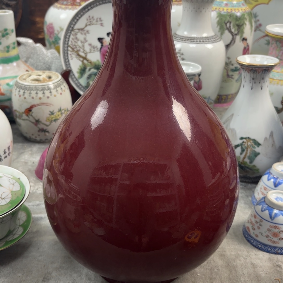 雨***奶朗红玉壶春瓶全品