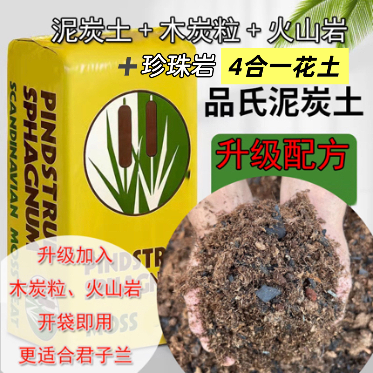 泥炭土升级配方开袋即用君子兰专用土腐叶土营养土丹麦品氏泥炭土