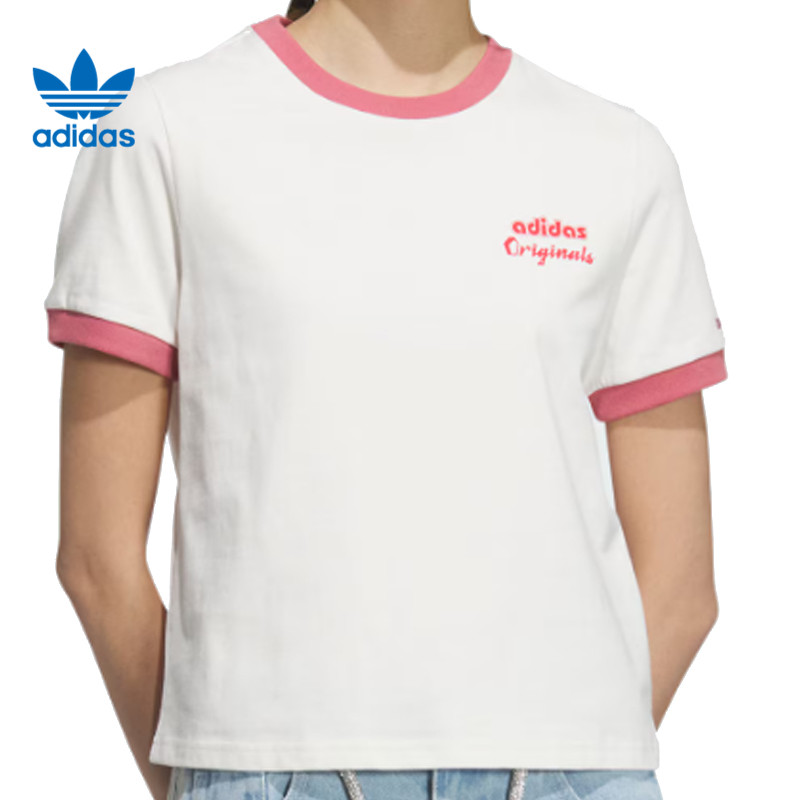 adidas Originals阿迪达斯三叶草女子针织短T恤JM7972