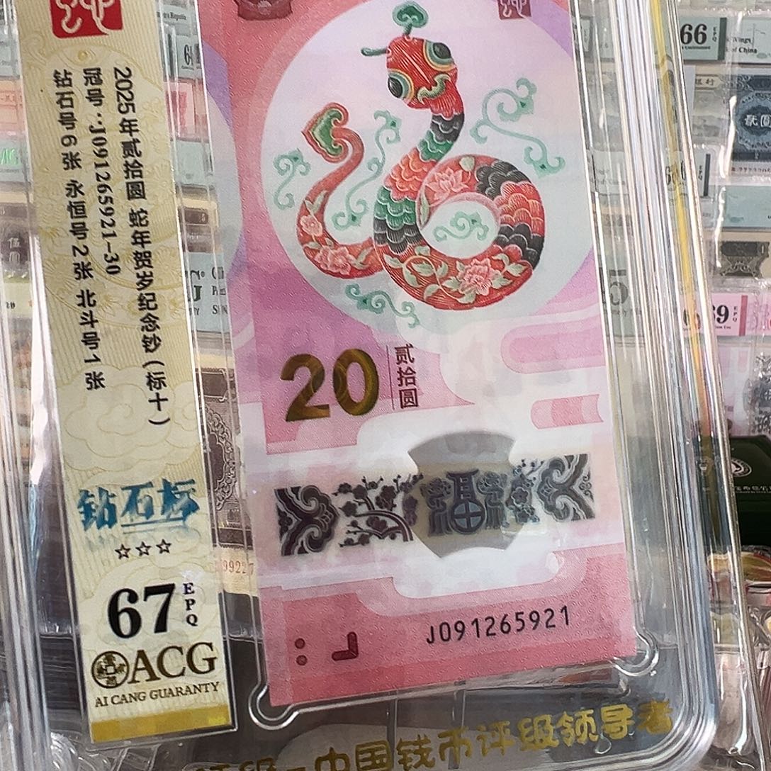 塑料蛇年纪念钞标十091265921