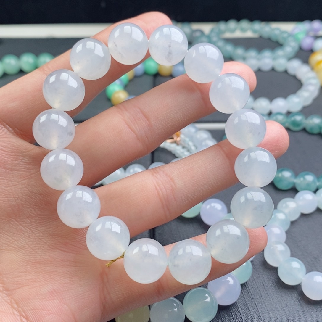 翡翠手链未镶嵌珠串卡12.8