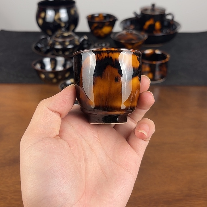 瓷玳瑁釉手握闻香杯