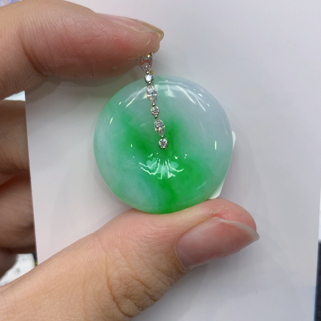 翡翠颈饰18K金镶嵌15874555