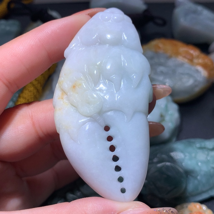 翡翠未镶嵌颈饰保真天然A货翡翠